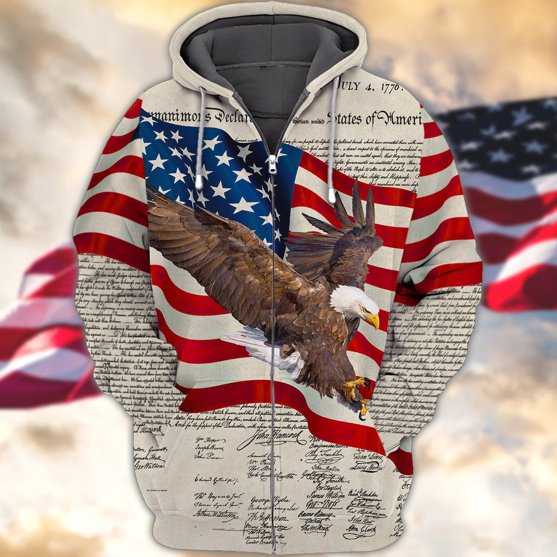 FUNSTUFFPRINT Eagle - 3D Full Print 3D Hoodie and Zip Hoodie