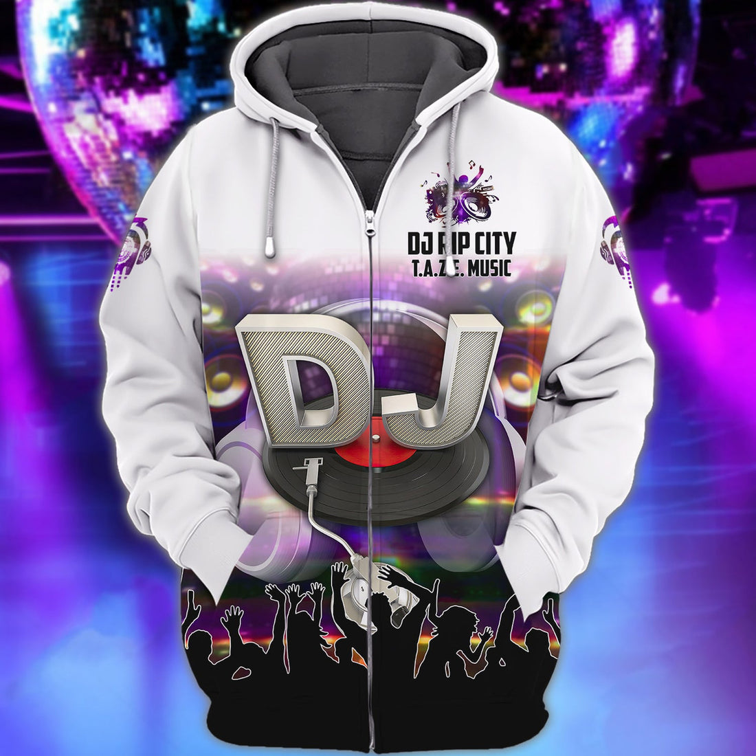 FUNSTUFFPRINT DJ Rip City - T.A.Z.E. Music 3D Hoodie and Zip Hoodie