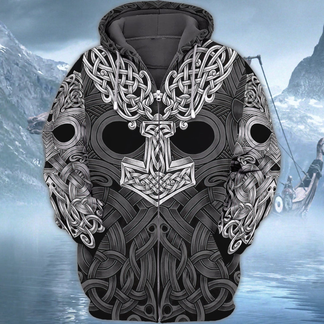 FUNSTUFFPRINT Viking Full Print Tad 01 3D Hoodie and Zip Hoodie