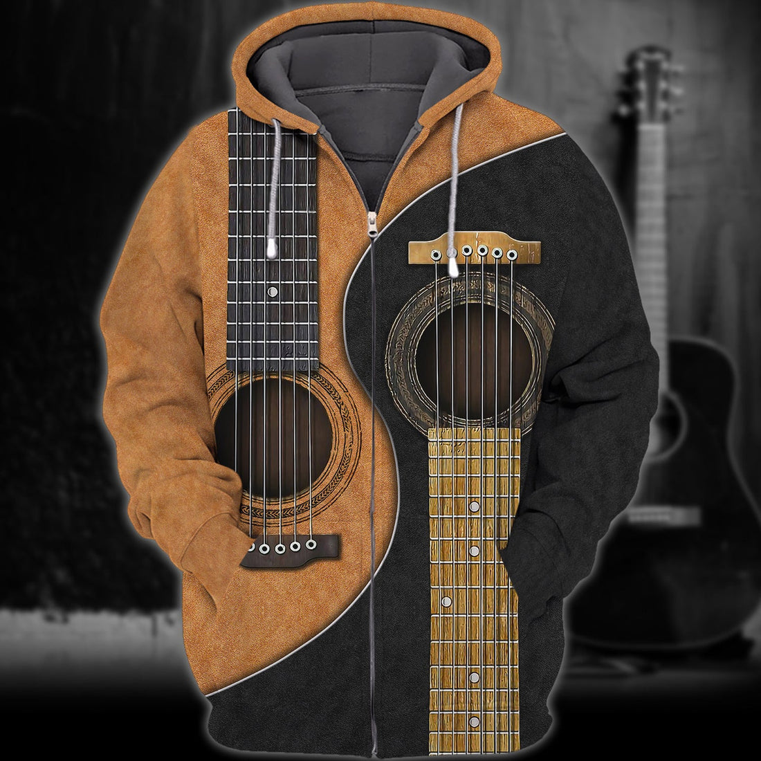 FUNSTUFFPRINT Love Guitar 3D Hoodie and Zip Hoodie
