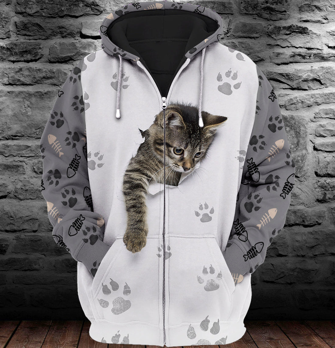 FUNSTUFFPRINT Cute Cats 3D Hoodie and Zip Hoodie