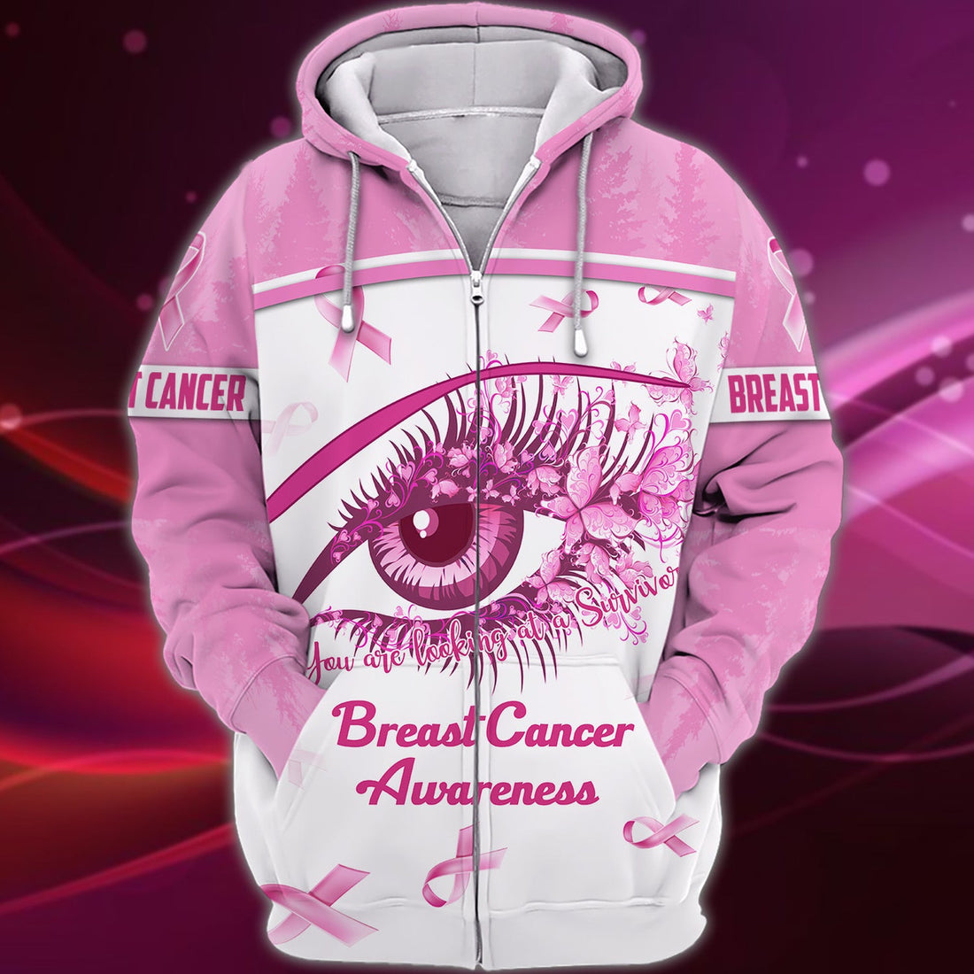 FUNSTUFFPRINT Breast Cancer Full Print 3D Hoodie and Zip Hoodie