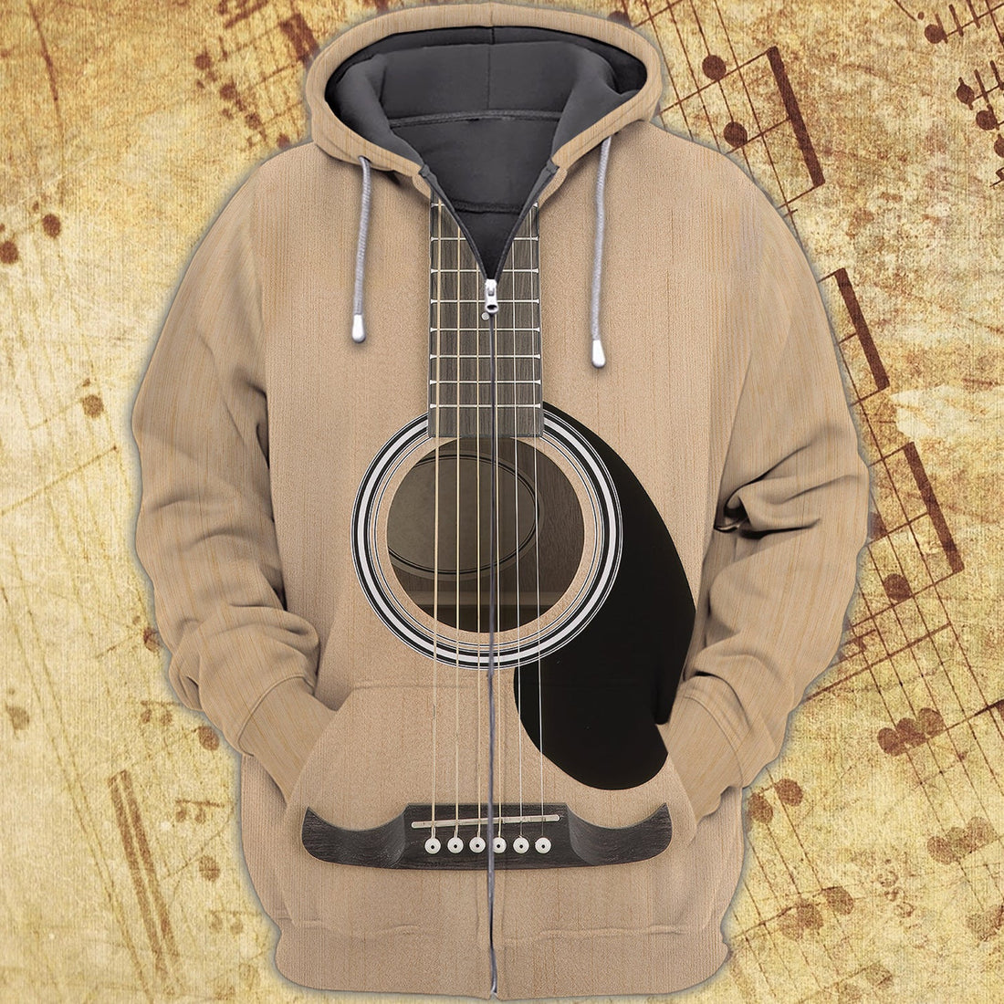 FUNSTUFFPRINT Guitar Ru 3 Full Print 3D Hoodie and Zip Hoodie