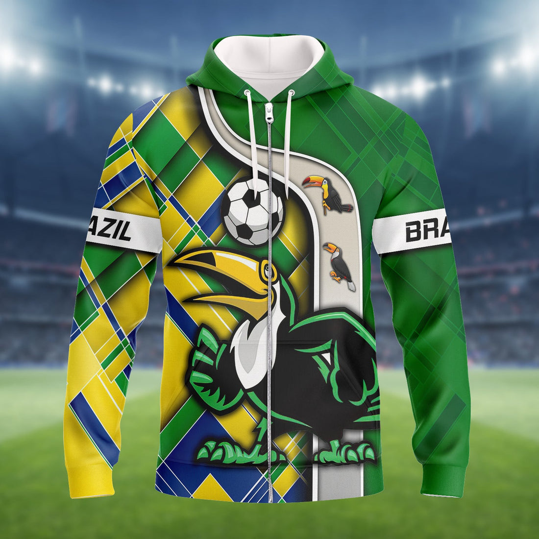 FUNSTUFFPRINT Brazil Fans Toucan Design Shirt 3D Tshirt For The Brazil Fans 3D Hoodie and Zip Hoodie
