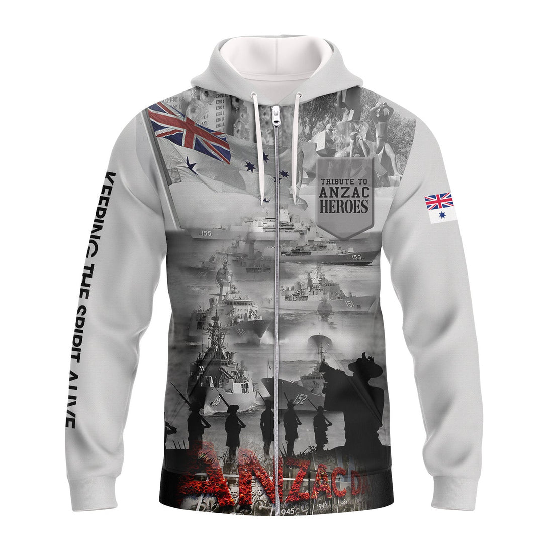 FUNSTUFFPRINT Anzac Day Keeping The Spirit Alive 3D Hoodie and Zip Hoodie