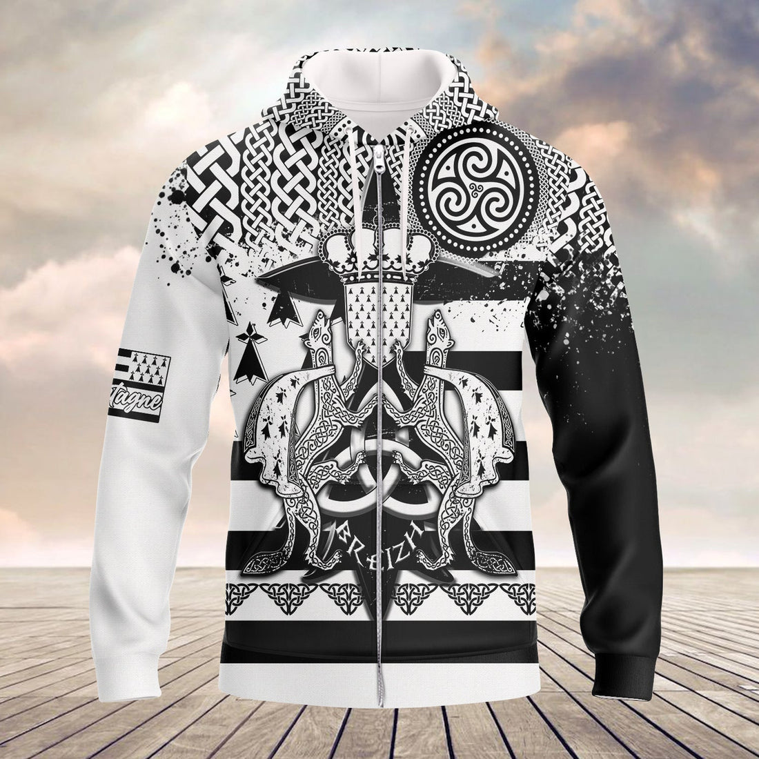 FUNSTUFFPRINT- Brittany Celtic 3D Hoodie and Zip Hoodie