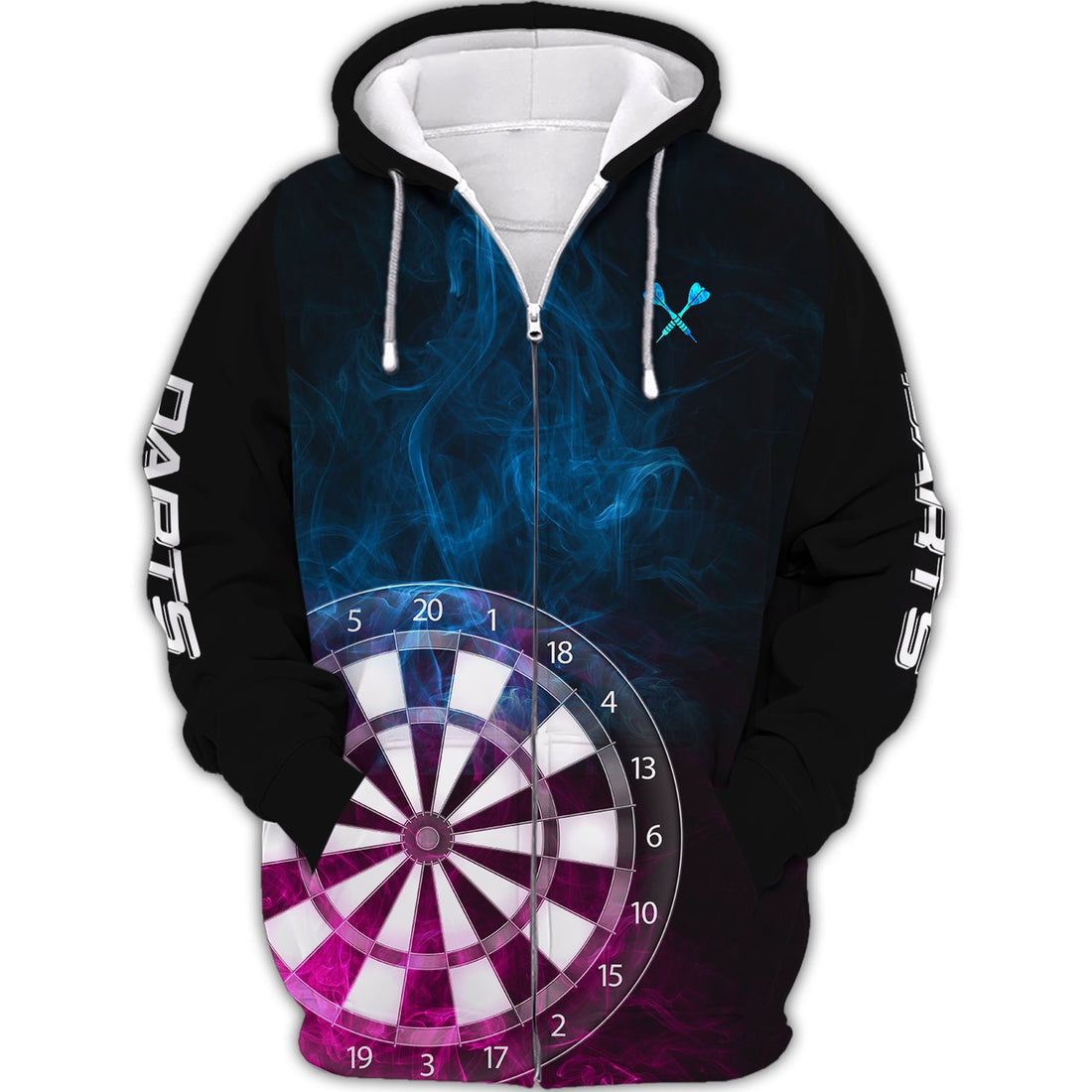 FUNSTUFFPRINT Darts Dark 3D Hoodie and Zip Hoodie