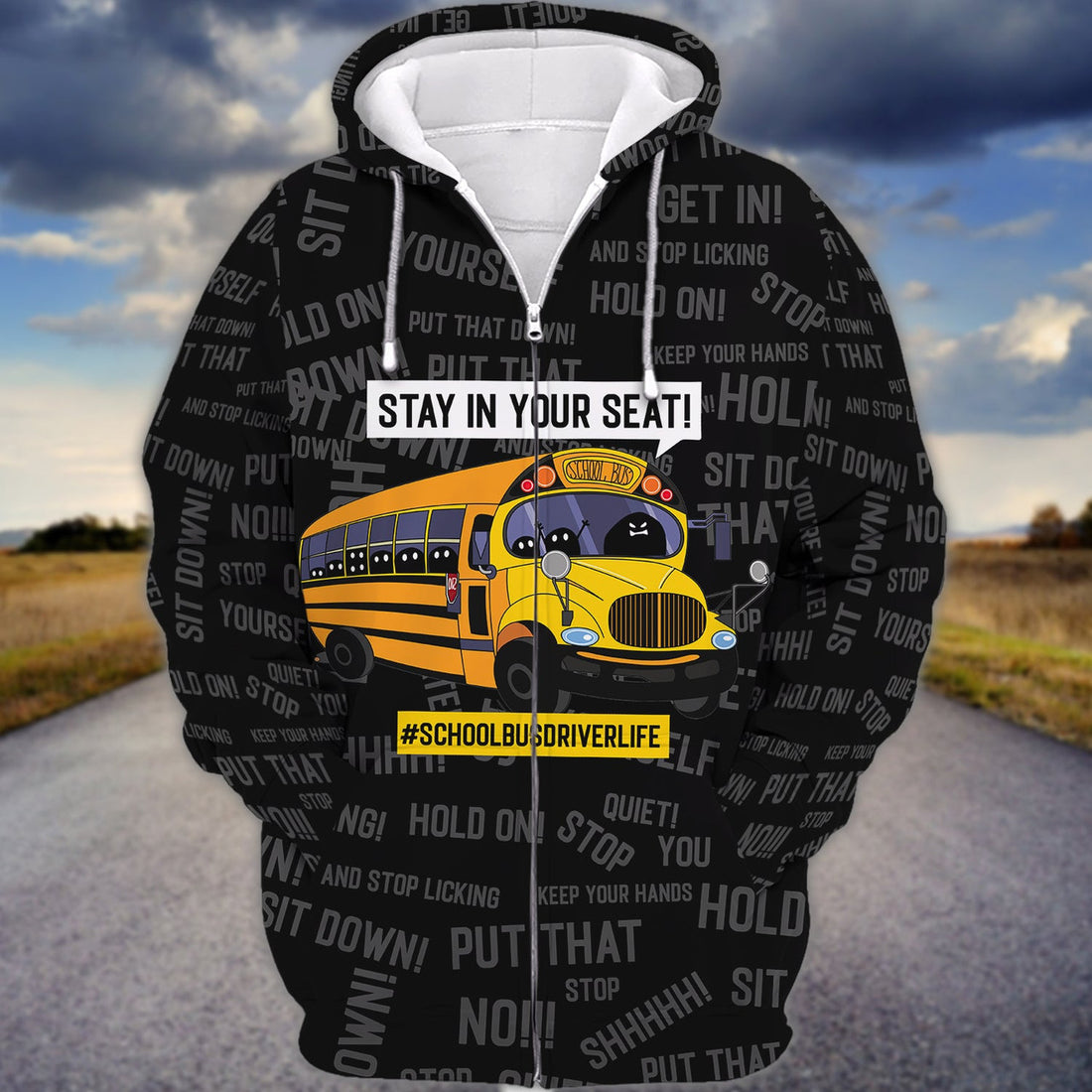 FUNSTUFFPRINT School Bus - Stay In Your Seat 3D Hoodie and Zip Hoodie
