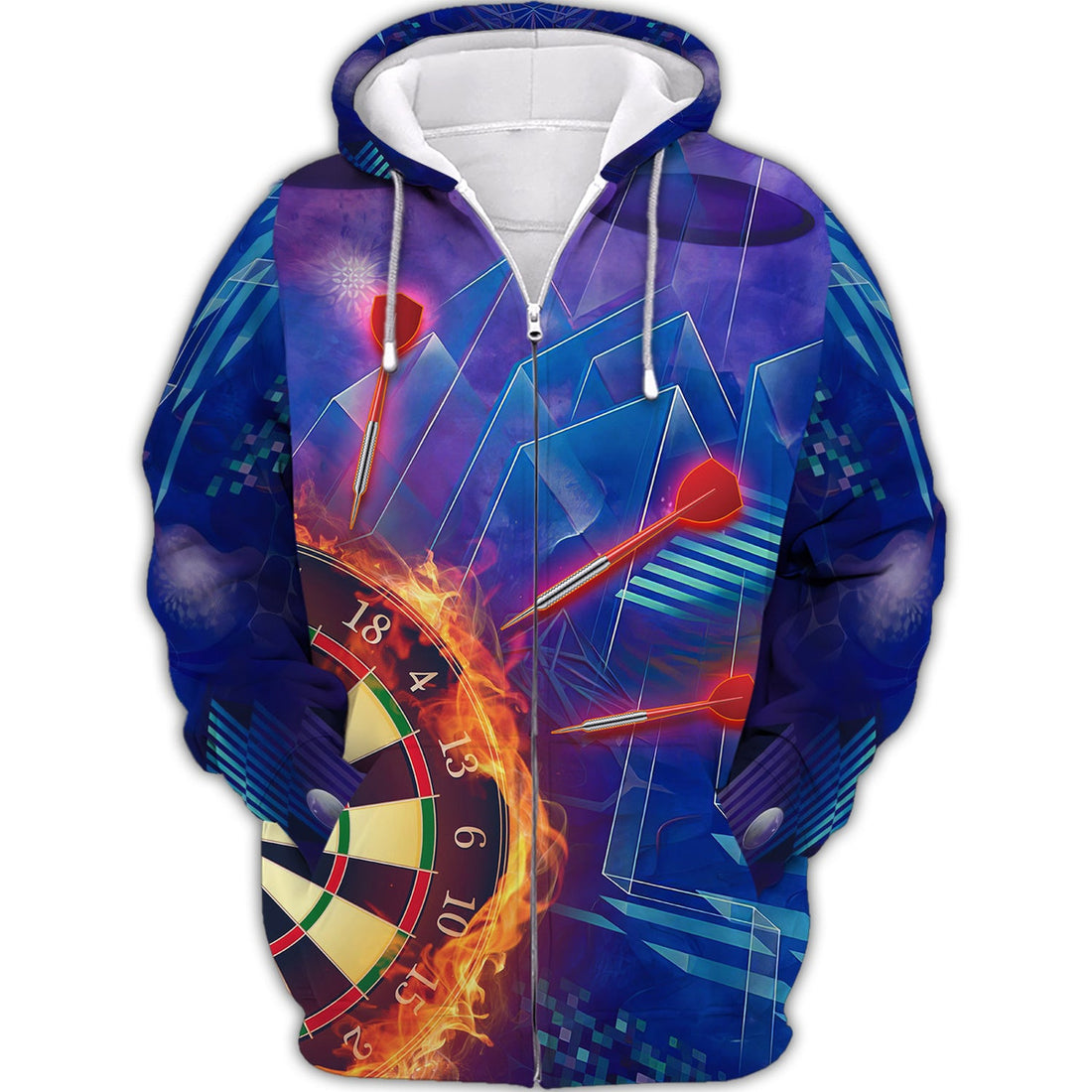 FUNSTUFFPRINT Dart Purple 3D Hoodie and Zip Hoodie