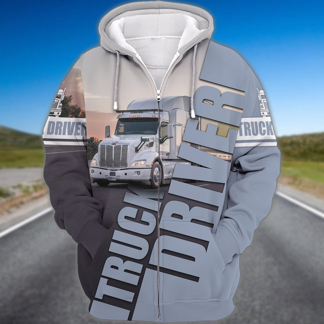 FUNSTUFFPRINT Trucker E401 3D Hoodie and Zip Hoodie