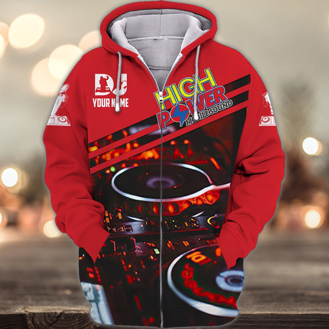 FUNSTUFFPRINT High Power Mobile Sound Custom Name 3D Hoodie and Zip Hoodie