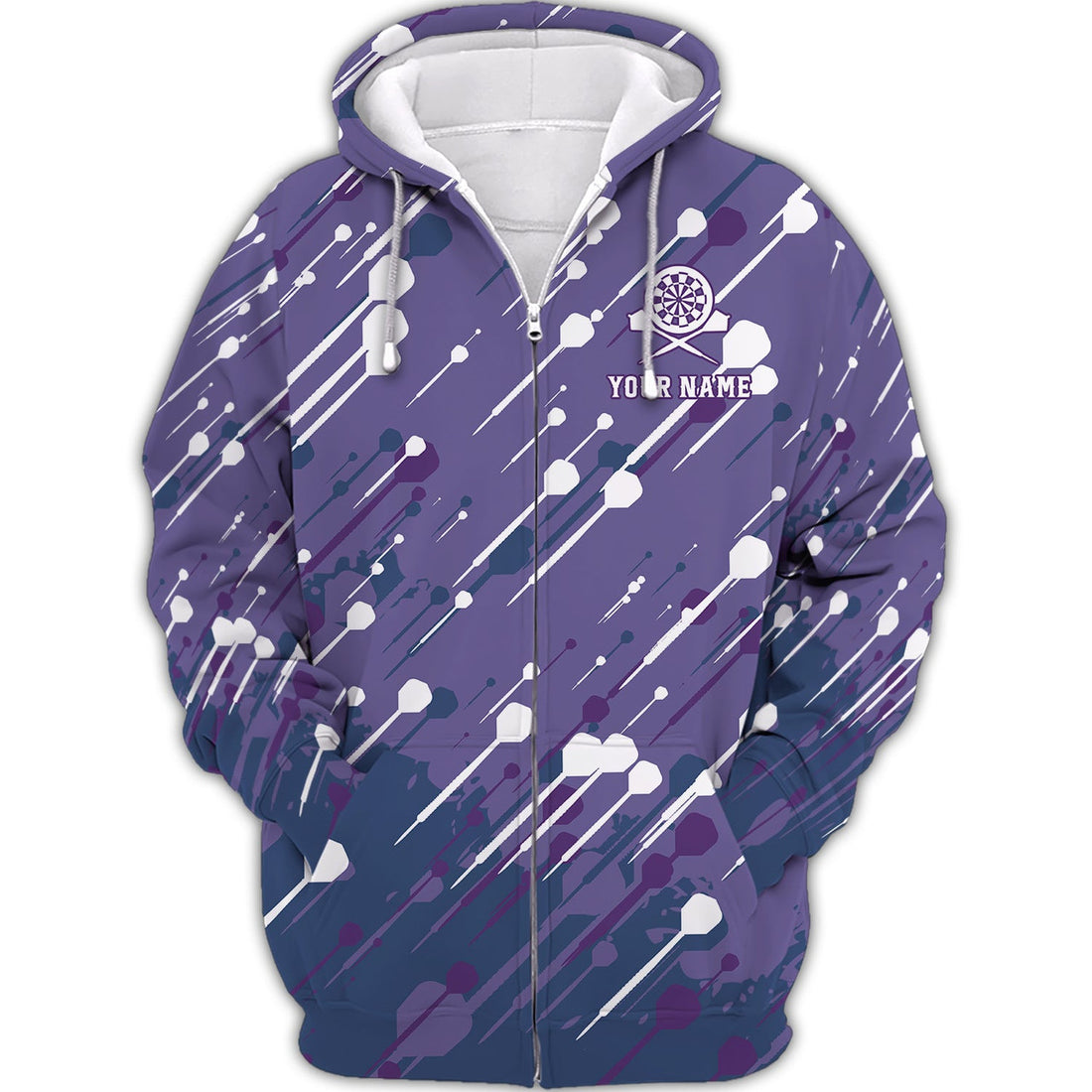 FUNSTUFFPRINT Personalized Name Darts Team, Just The Tip 3D Hoodie and Zip Hoodie