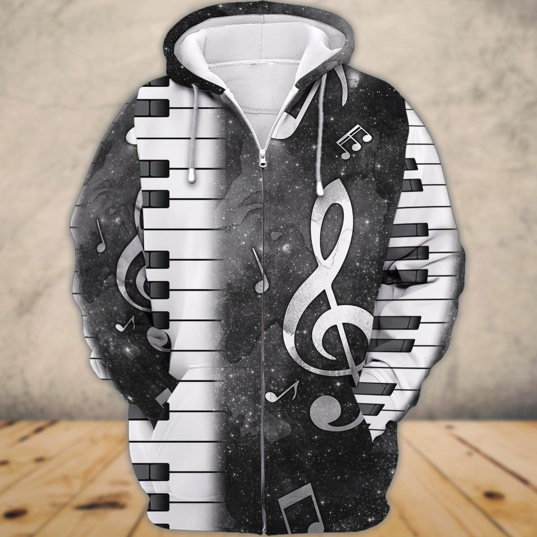 FUNSTUFFPRINT Piano Music 3D Printed Shirts Gift for Piano Lover Multicolor 3D Hoodie and Zip Hoodie