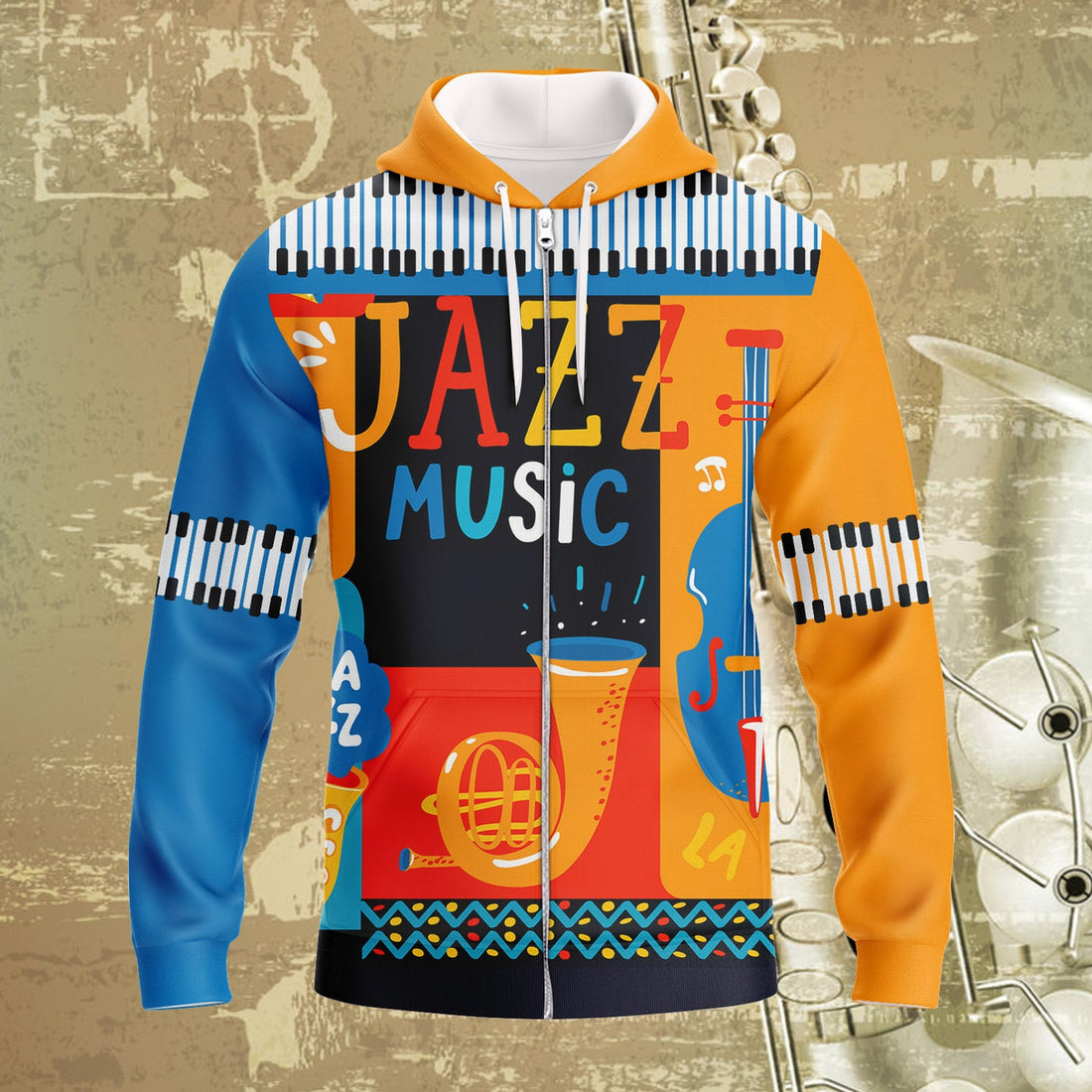 FUNSTUFFPRINT Jazz- Full Print 3D Hoodie and Zip Hoodie