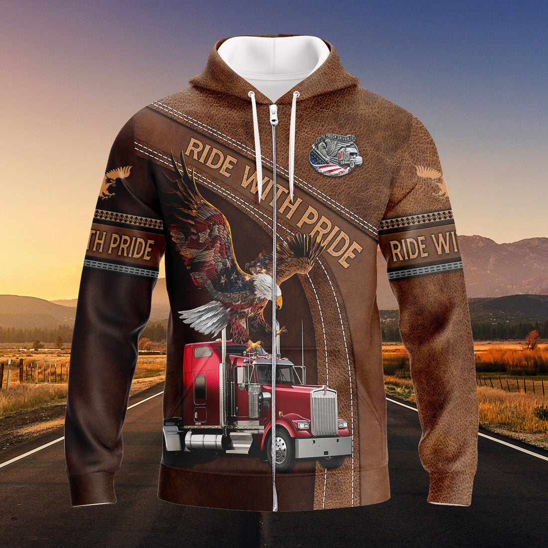 FUNSTUFFPRINT TRUCKER Full Print 3D Hoodie and Zip Hoodie