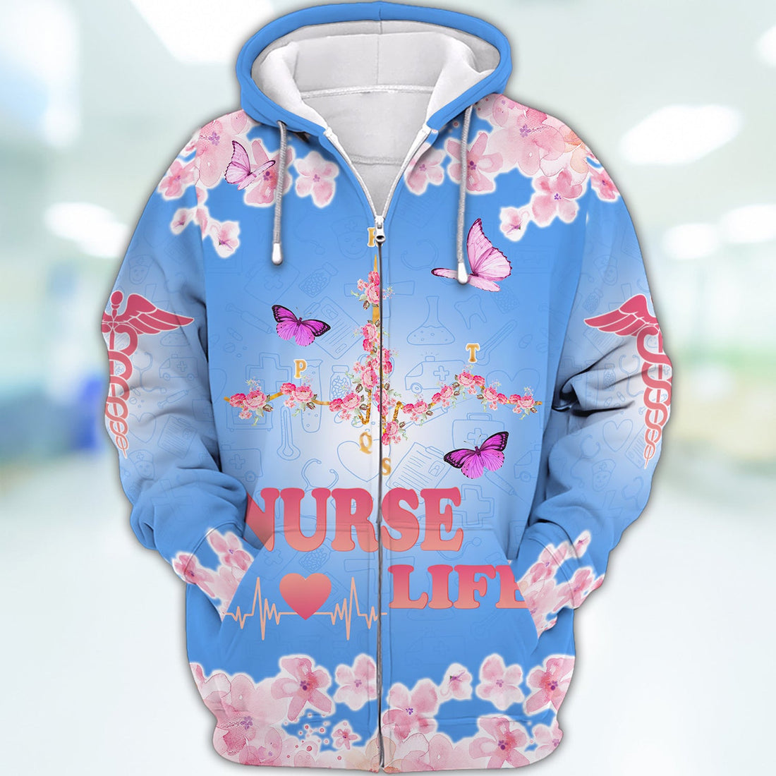 FUNSTUFFPRINT Nursing Is A Work Of Heart Nurse 3D Hoodie and Zip Hoodie
