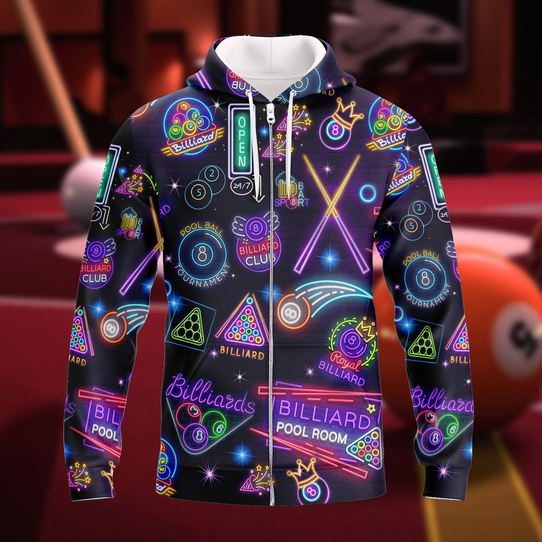 FUNSTUFFPRINT Billiard, 3D Full Print 01 3D Hoodie and Zip Hoodie