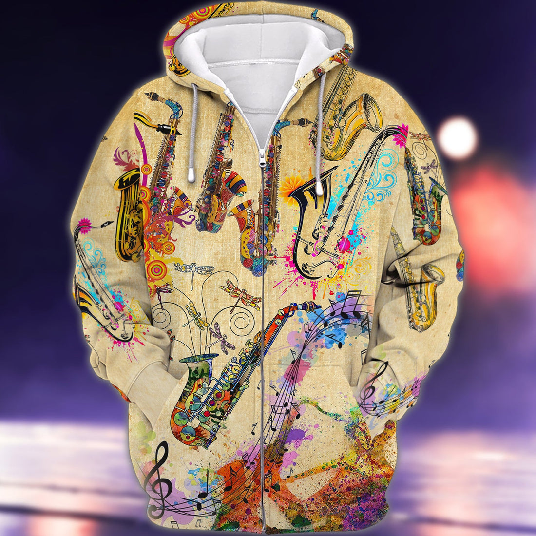 FUNSTUFFPRINT Saxophone Is My Beautiful Life 3D Hoodie and Zip Hoodie