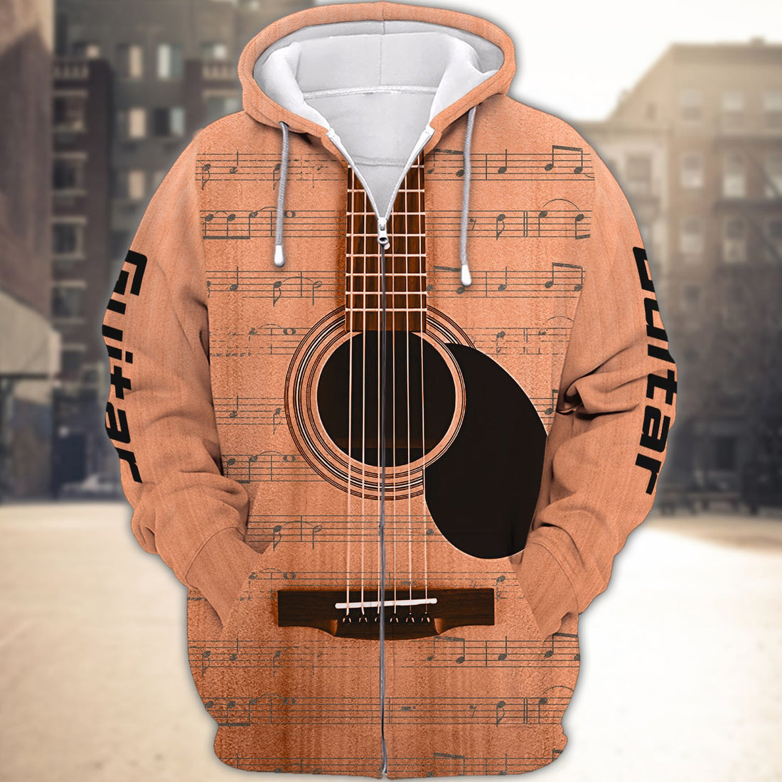 FUNSTUFFPRINT Guitar Music (Ver 2) 3D Hoodie and Zip Hoodie