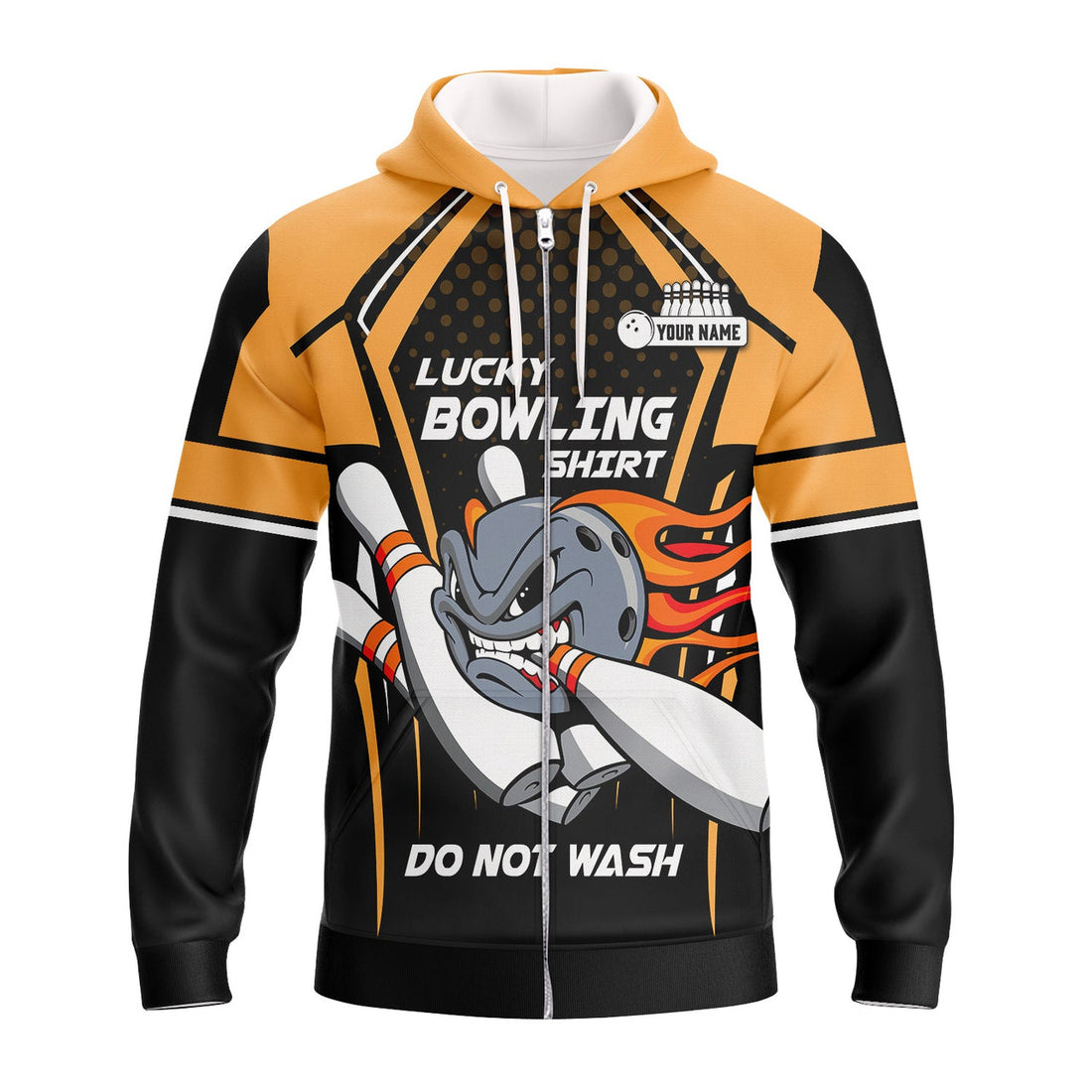 FUNSTUFFPRINT Personalized Name Lucky Bowling Shirt, Do Not Wash 3D Hoodie and Zip Hoodie