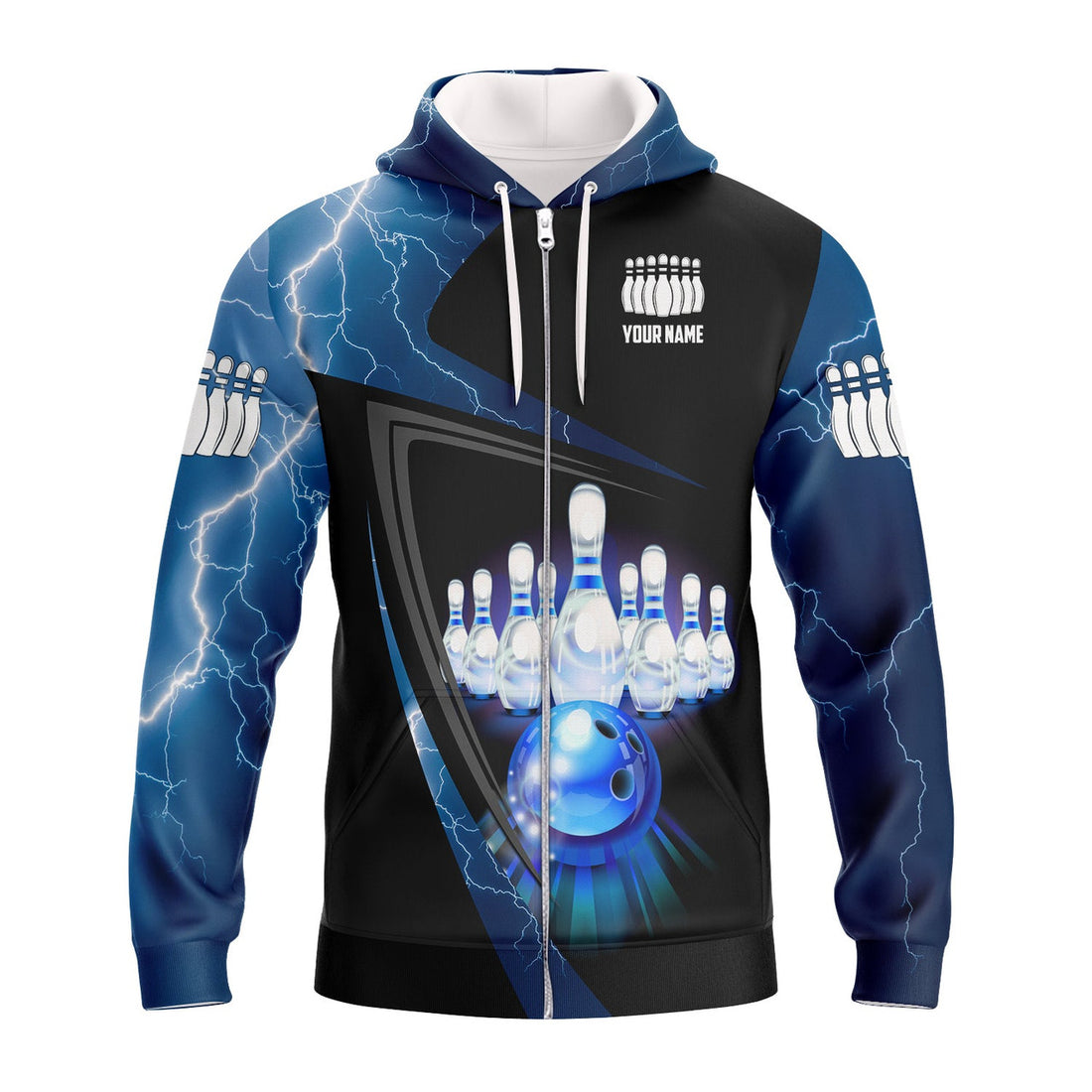 FUNSTUFFPRINT Personalized Name Bowling Is Calling And I Must Go 3D Hoodie and Zip Hoodie