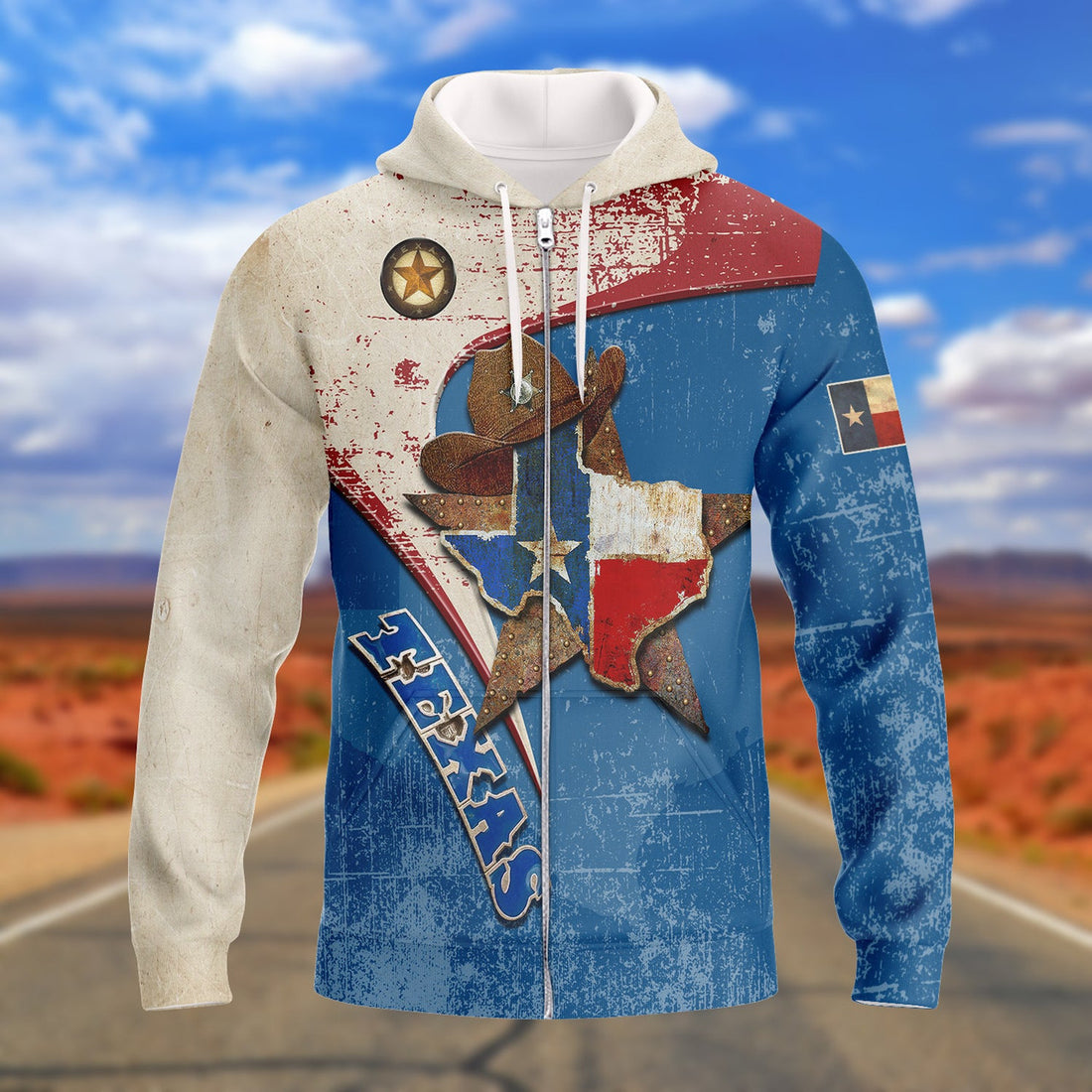FUNSTUFFPRINT Texas Full Print 04 3D Hoodie and Zip Hoodie