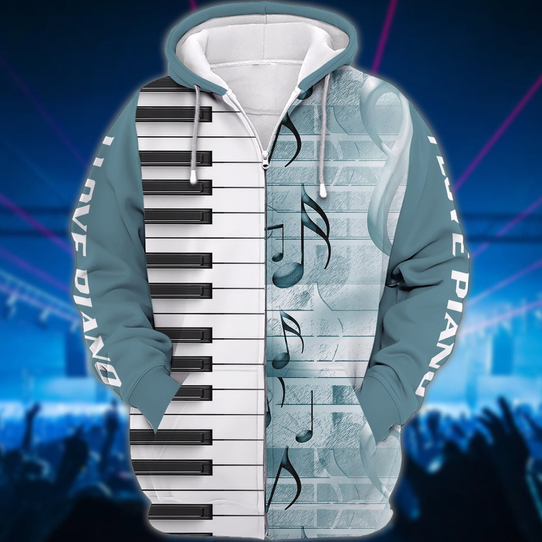 FUNSTUFFPRINT I Love Piano 3D Hoodie and Zip Hoodie