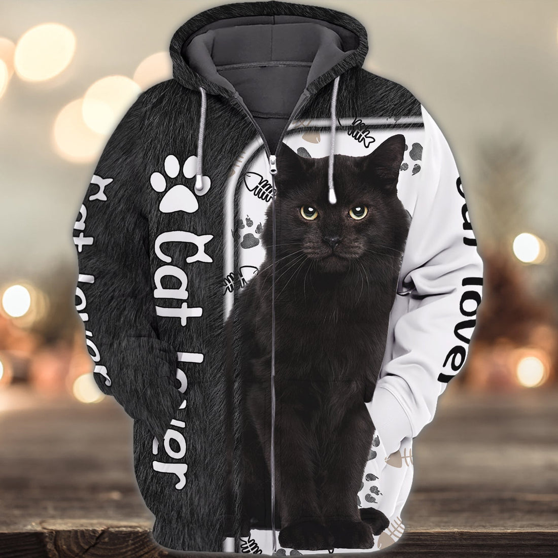 FUNSTUFFPRINT Love Black Cats 3D Full Print Shirts 1024 3D Hoodie and Zip Hoodie