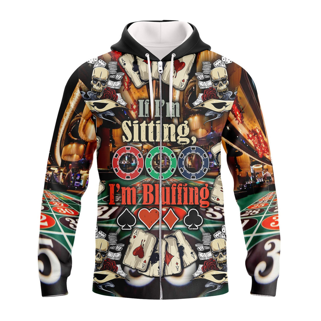 FUNSTUFFPRINT If I'm Sitting, I'm Bluffing 3D Hoodie and Zip Hoodie