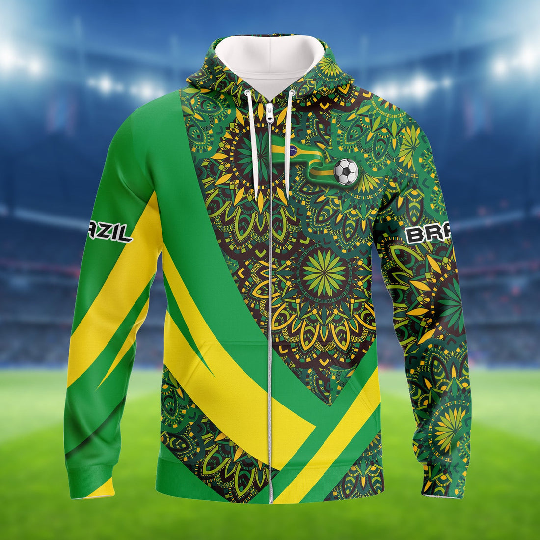 FUNSTUFFPRINT Brazil Fans Pattern Design Shirt 3D Printed Tshirt For The Brazil Fans 3D Hoodie and Zip Hoodie