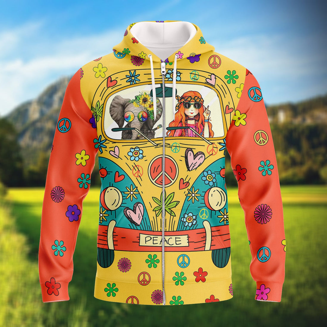 FUNSTUFFPRINT Lover Hippie 3D Hoodie and Zip Hoodie