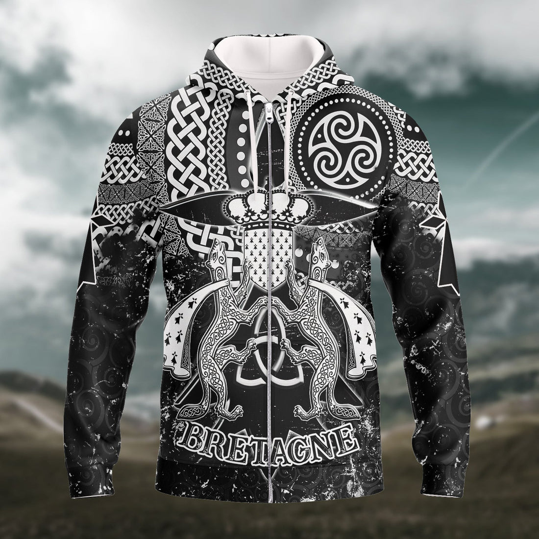 FUNSTUFFPRINT Brittany Celtic Bretagne 3D Hoodie and Zip Hoodie