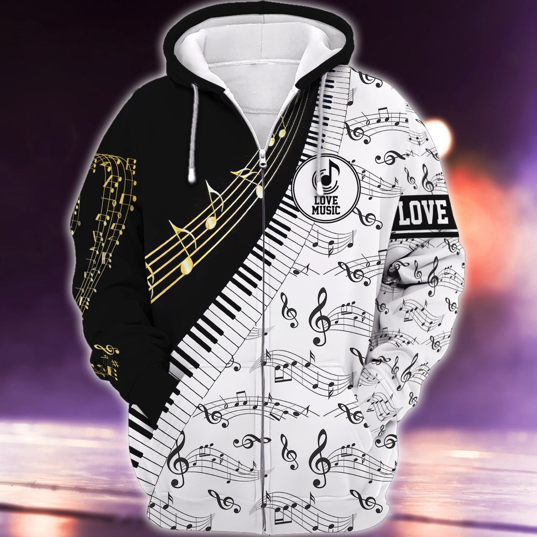 FUNSTUFFPRINT Piano 3D Hoodie and Zip Hoodie