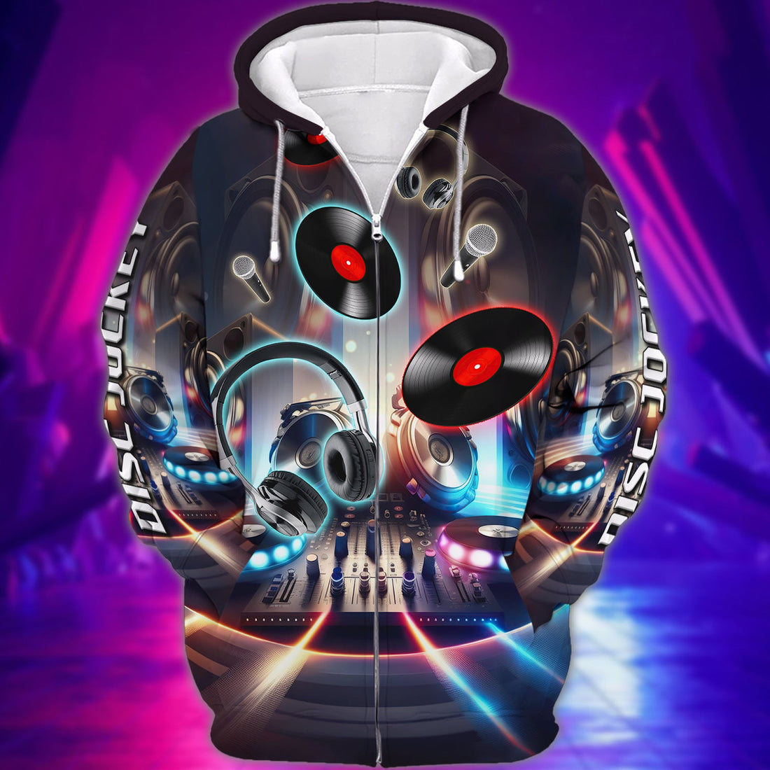 FUNSTUFFPRINT Disc Jockey Mid 3D Hoodie and Zip Hoodie