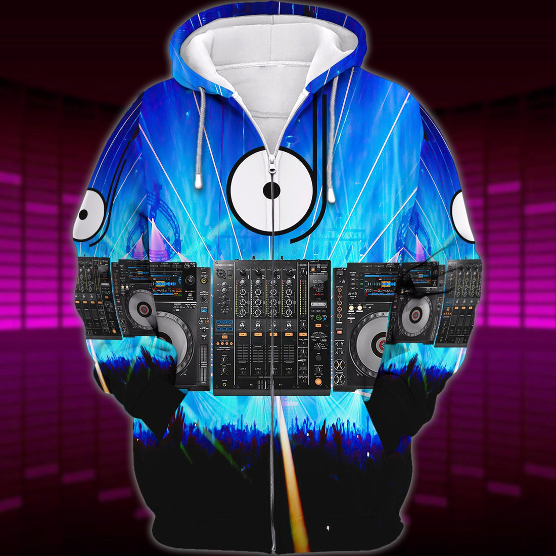 FUNSTUFFPRINT Dj Controller Full Print 1211 3D Hoodie and Zip Hoodie