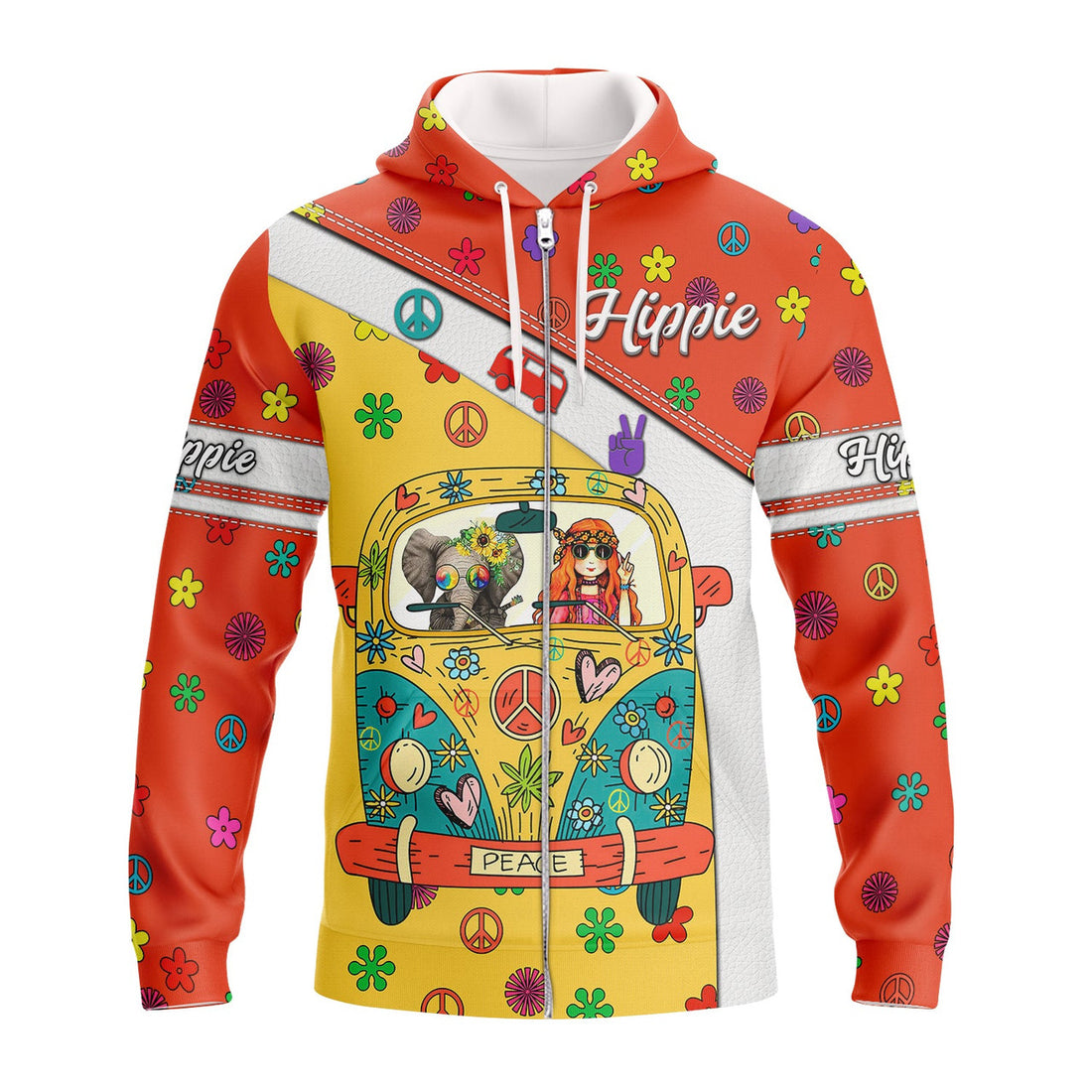FUNSTUFFPRINT Lover Hippie- 3D Full Print 3D Hoodie and Zip Hoodie