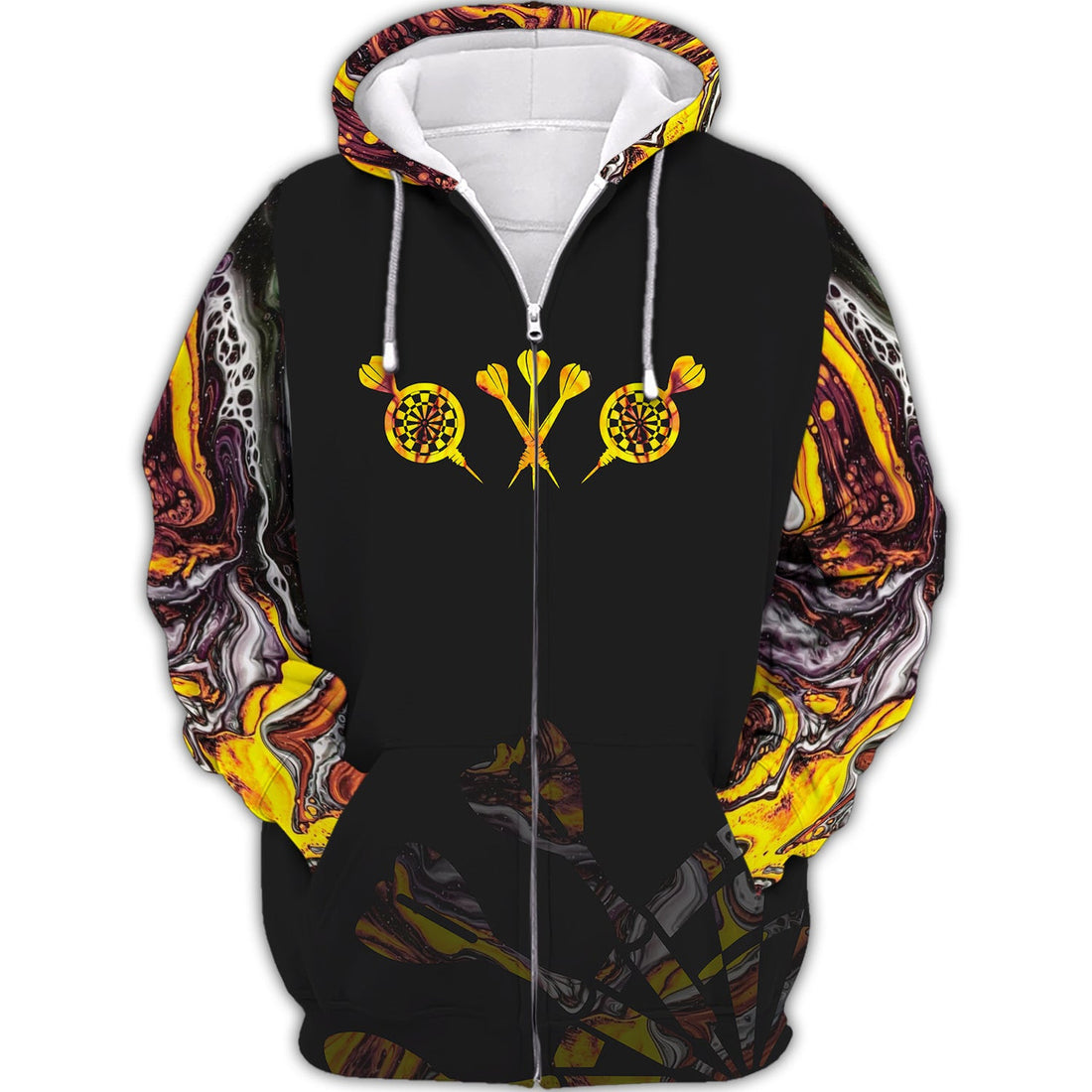 FUNSTUFFPRINT Dart, Born To Play, Forced To Work 3D Hoodie and Zip Hoodie