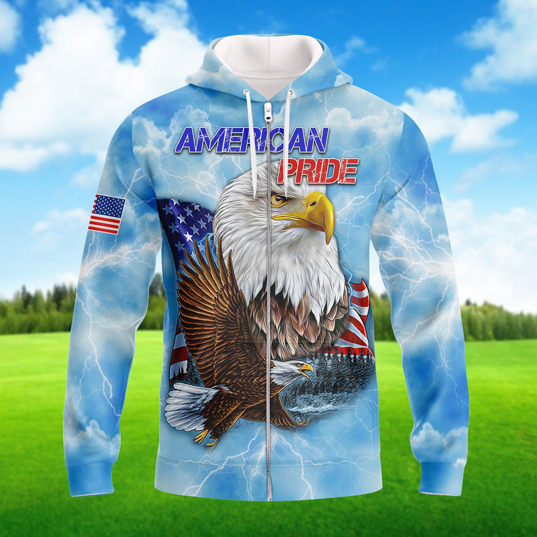 FUNSTUFFPRINT Independence American Full Print 3D Hoodie and Zip Hoodie