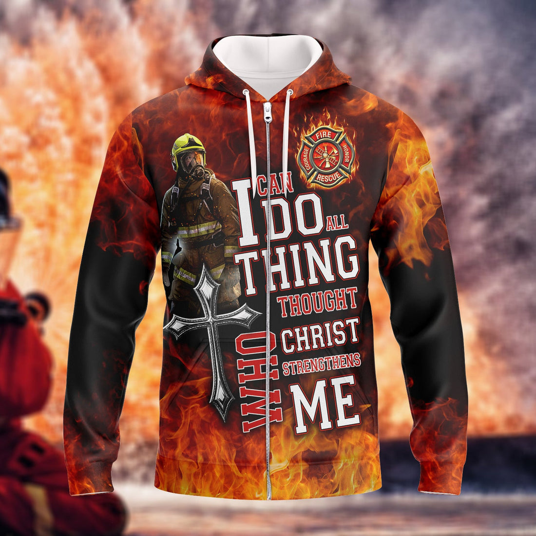 FUNSTUFFPRINT Love Firefighter 1002 - 3D Full Print 3D Hoodie and Zip Hoodie