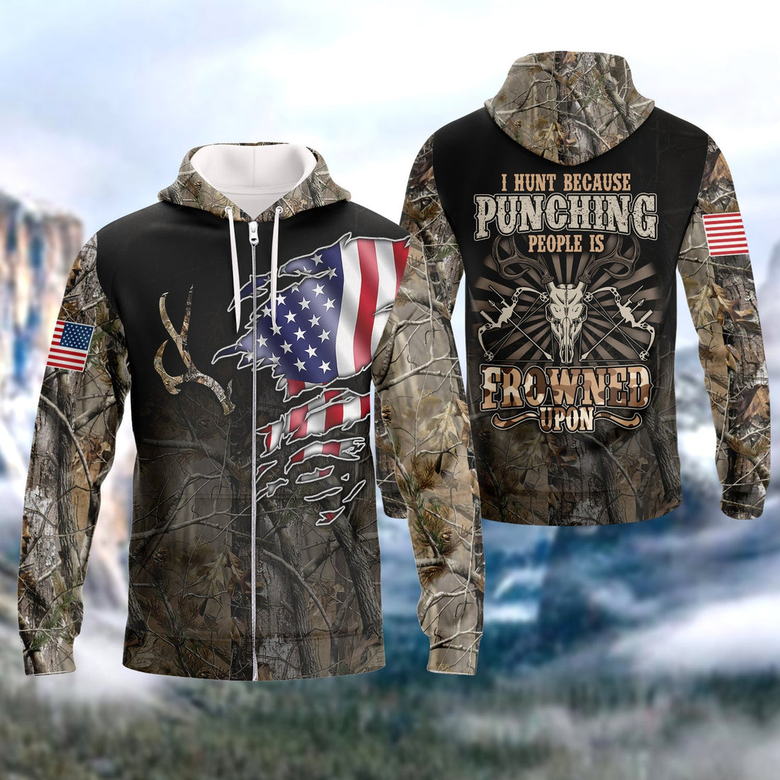 FUNSTUFFPRINT - Deer Hunting 3D Hoodie and Zip Hoodie