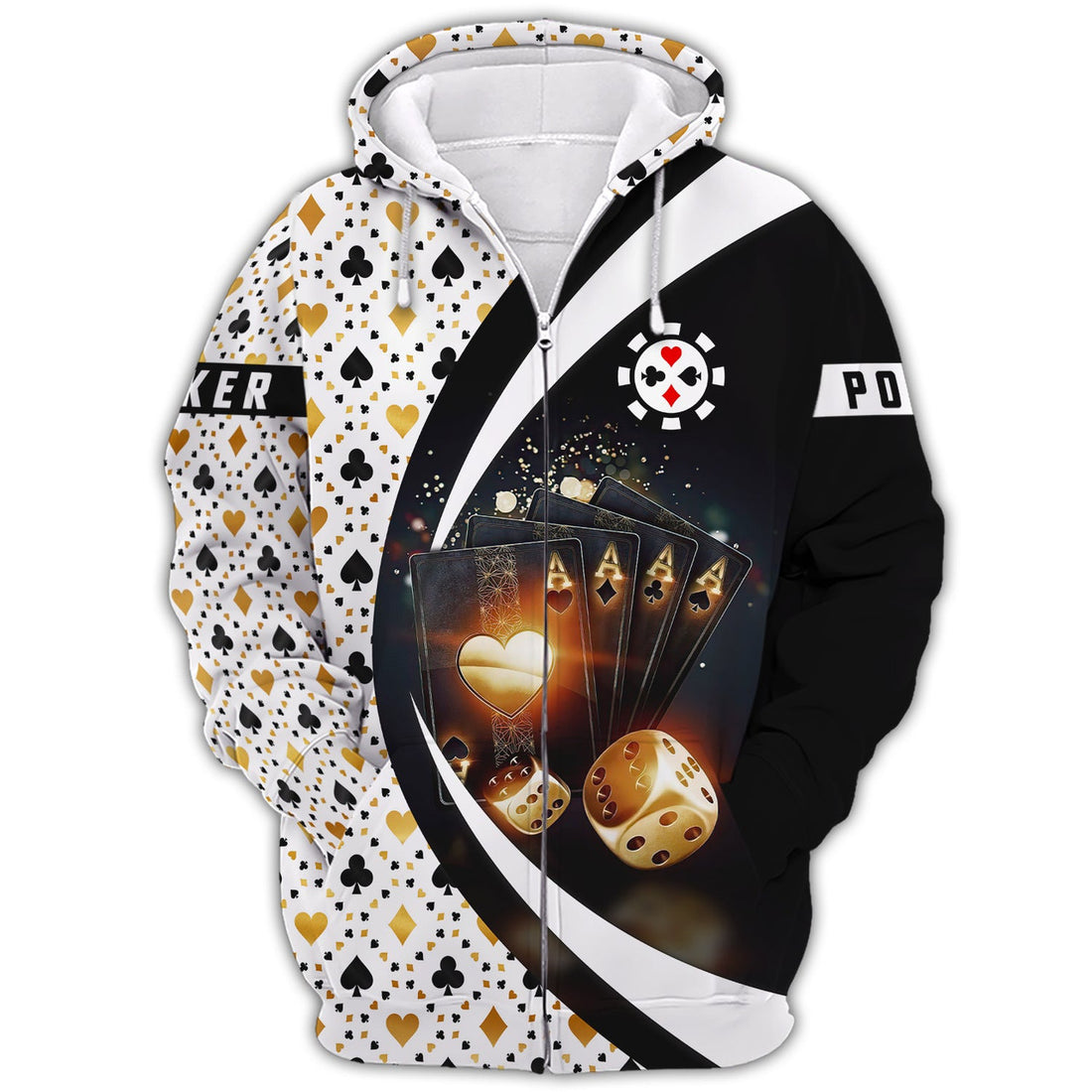 FUNSTUFFPRINT Custom 3D Poker Shirt For Him, Women Poker Hoodie, Poker Gift For Dad 3D Hoodie and Zip Hoodie