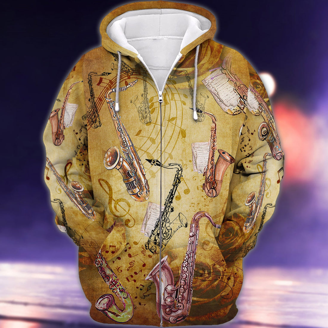 FUNSTUFFPRINT Saxophone Music Love It With Classic Style 3D Hoodie and Zip Hoodie