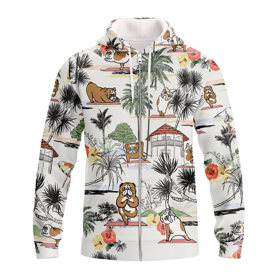 FUNSTUFFPRINTYoga Pug - Full Print HTL 3D Hoodie and Zip Hoodie