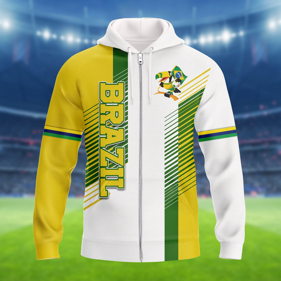 FUNSTUFFPRINT Brazil Fans Toucan Design Shirt Printed Tshirt For The Brazil Fans 3D Hoodie and Zip Hoodie