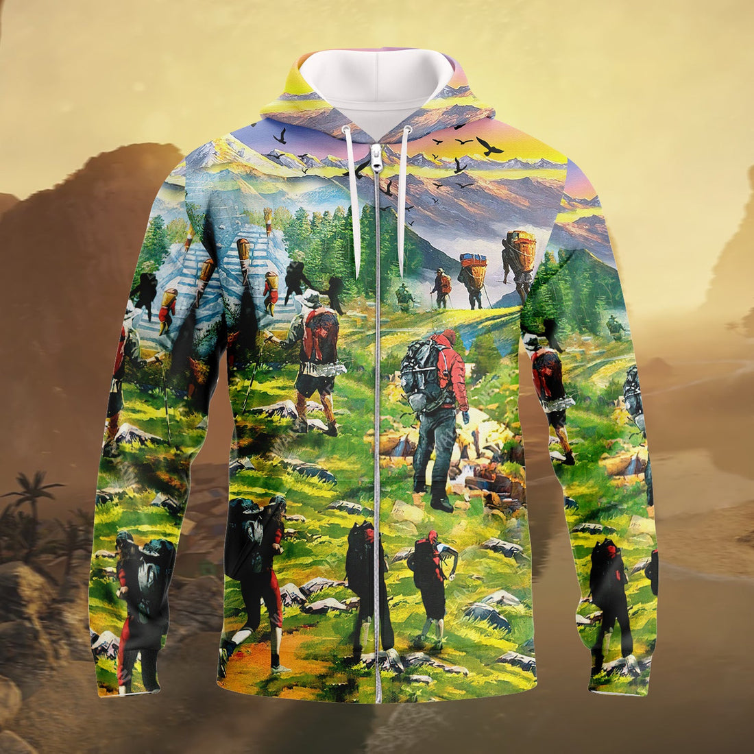 FUNSTUFFPRINT Rock Climbing S3 Full Print 3D Hoodie and Zip Hoodie