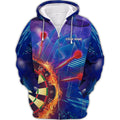 FUNSTUFFPRINT Personalized Name Dart Purple 3D Hoodie and Zip Hoodie