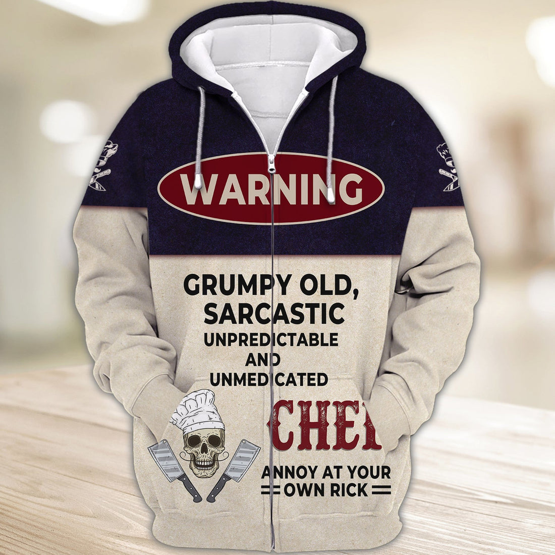 FUNSTUFFPRINT Chef 451 3D Hoodie and Zip Hoodie