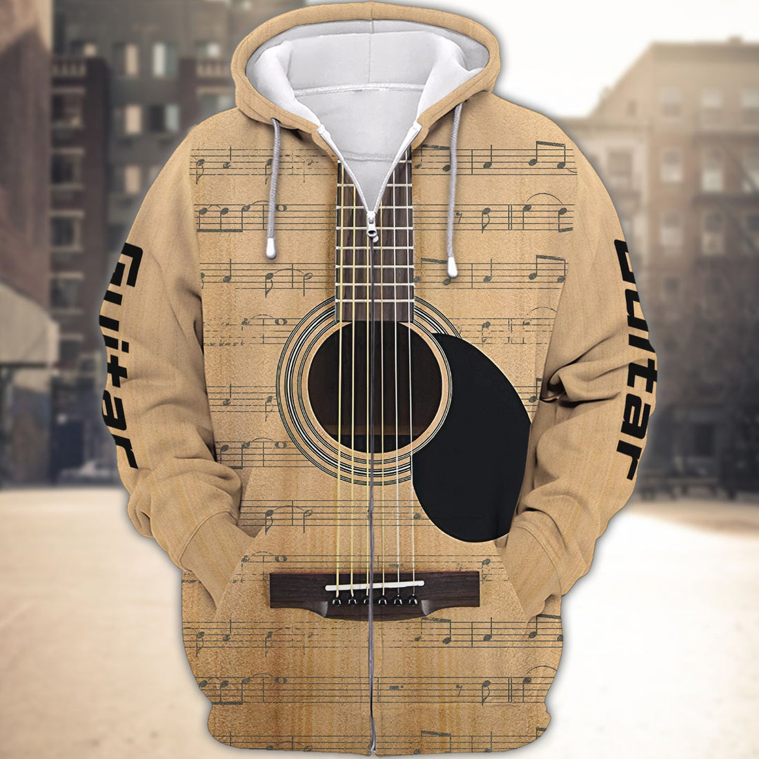 FUNSTUFFPRINT Guitar Music 3D Hoodie and Zip Hoodie