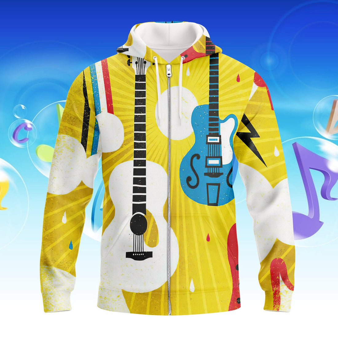 FUNSTUFFPRINT Guitar - Full Print 3D Hoodie and Zip Hoodie