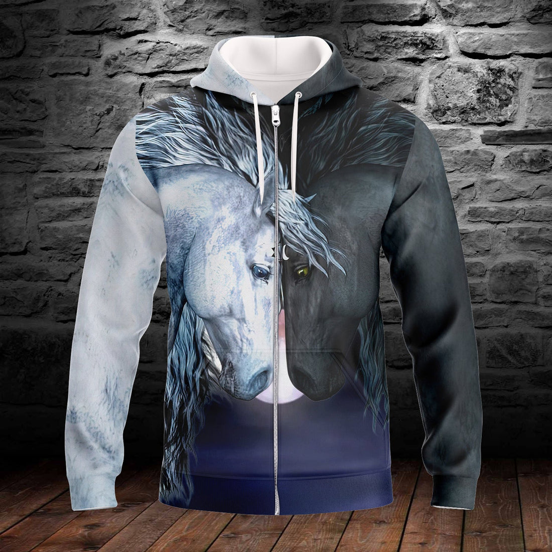 FUNSTUFFPRINT Horse Full Print 3D Hoodie and Zip Hoodie